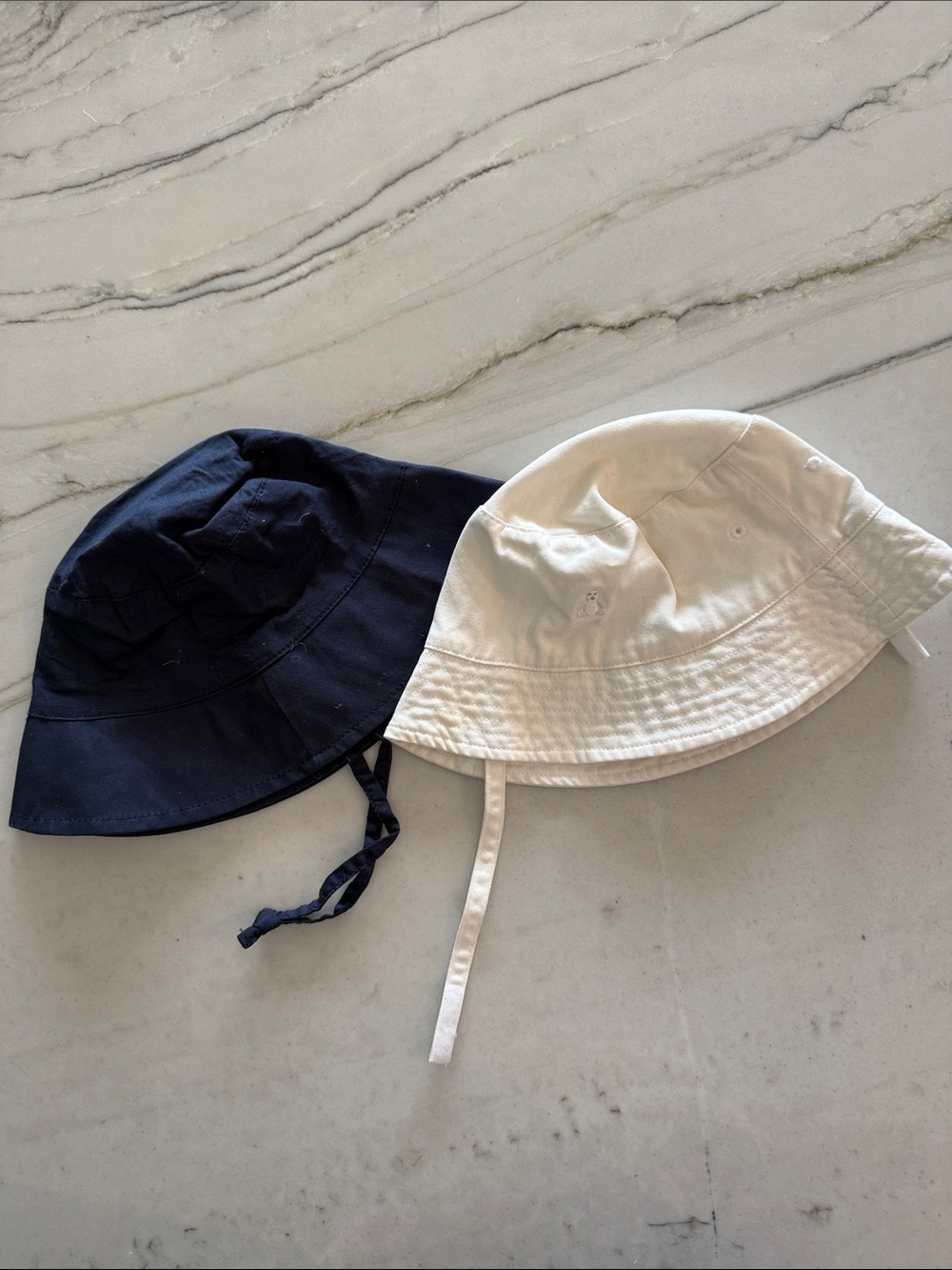 Baby Bucket Hats - Navy & White